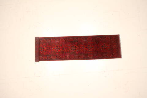 Bokhara Red Runner Hand Knotted 26 X 125  Area Rug 250-22433 Image 1