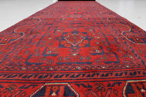 Bokhara Red Runner Hand Knotted 26 X 125  Area Rug 250-22433 Image 3