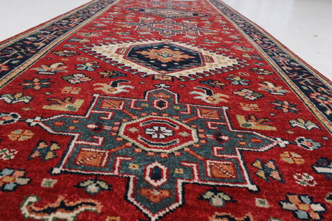 Karajeh Red Runner Hand Knotted 26 X 120  Area Rug 250-22457 Image 17