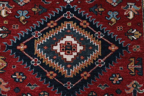Karajeh Red Runner Hand Knotted 26 X 120  Area Rug 250-22457 Image 4