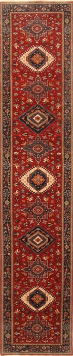Karajeh Red Runner Hand Knotted 26 X 120  Area Rug 250-22457 Image 0