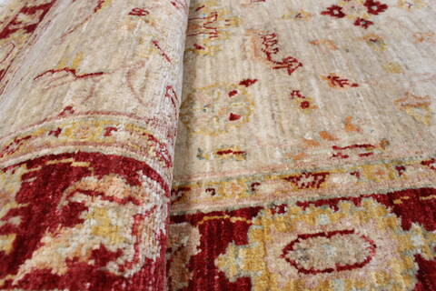 Chobi Beige Runner Hand Knotted 211 X 125  Area Rug 250-22474 Image 10