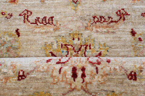 Chobi Beige Runner Hand Knotted 211 X 125  Area Rug 250-22474 Image 12