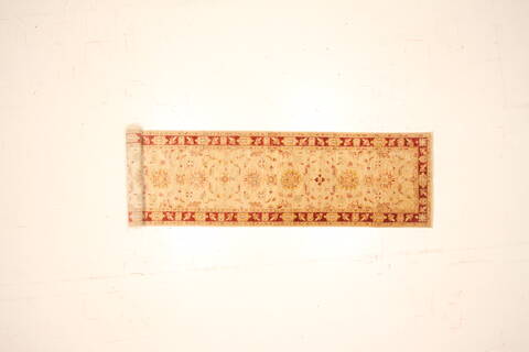 Chobi Beige Runner Hand Knotted 211 X 125  Area Rug 250-22474 Image 1