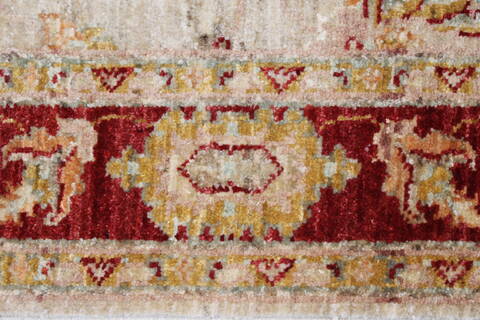 Chobi Beige Runner Hand Knotted 211 X 125  Area Rug 250-22474 Image 2