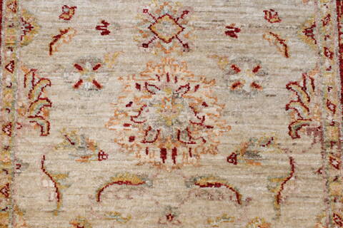 Chobi Beige Runner Hand Knotted 211 X 125  Area Rug 250-22474 Image 3