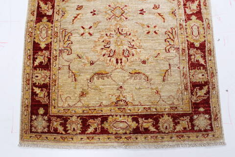 Chobi Beige Runner Hand Knotted 211 X 125  Area Rug 250-22474 Image 4
