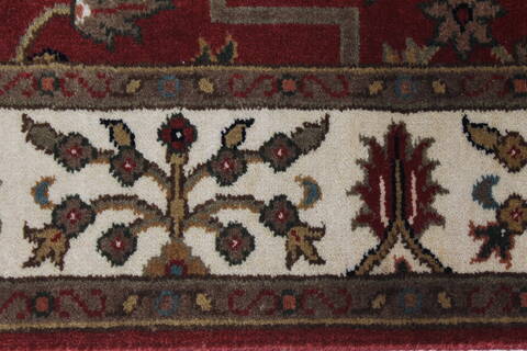 Isfahan Red Runner Hand Knotted 27 X 123  Area Rug 250-22502 Image 2