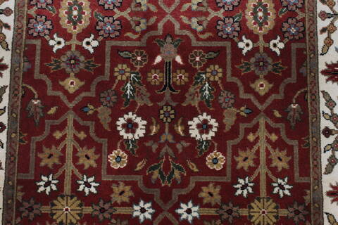 Isfahan Red Runner Hand Knotted 27 X 123  Area Rug 250-22502 Image 3