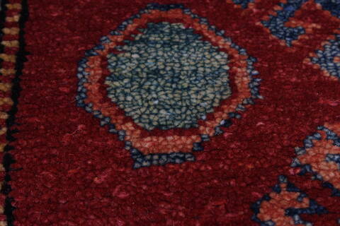 Kazak Red Runner Hand Knotted 26 X 94  Area Rug 250-22588 Image 9