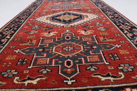 Karajeh Red Runner Hand Knotted 21 X 99  Area Rug 250-22651 Image 4