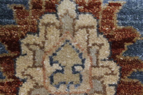 Pishavar Blue Runner Hand Knotted 26 X 101  Area Rug 250-22672 Image 2