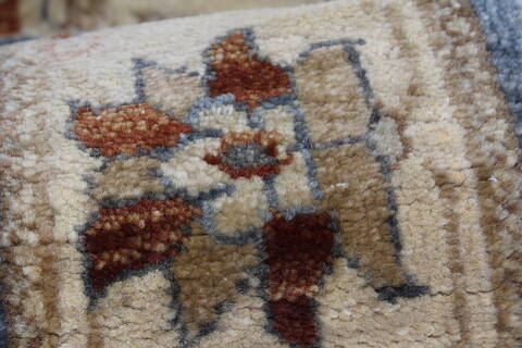 Pishavar Blue Runner Hand Knotted 26 X 101  Area Rug 250-22672 Image 3