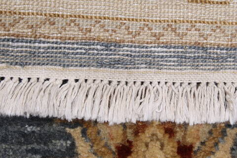 Pishavar Blue Runner Hand Knotted 26 X 101  Area Rug 250-22672 Image 6