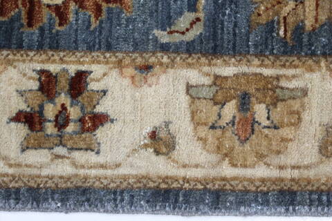 Pishavar Blue Runner Hand Knotted 26 X 101  Area Rug 250-22672 Image 8