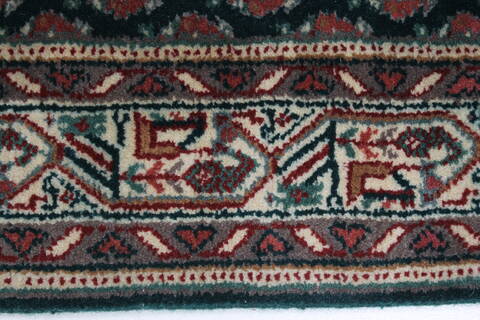 Sanandaj Green Runner Hand Knotted 27 X 1110  Area Rug 250-22757 Image 1