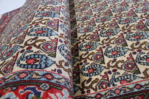Sanandaj Beige Runner Hand Knotted 31 X 126  Area Rug 250-22799 Image 9