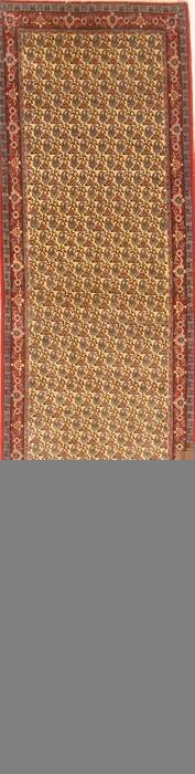 Sanandaj Beige Runner Hand Knotted 31 X 126  Area Rug 250-22799 Image 0
