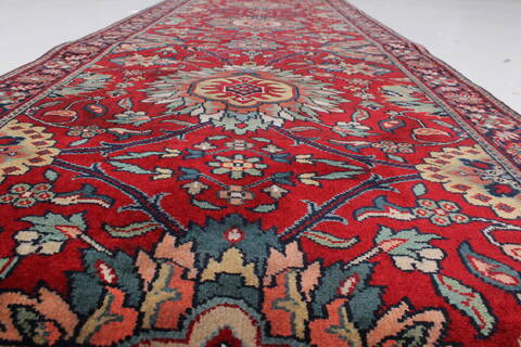 Kashmir Red Runner Hand Knotted 26 X 99  Area Rug 250-22920 Image 1