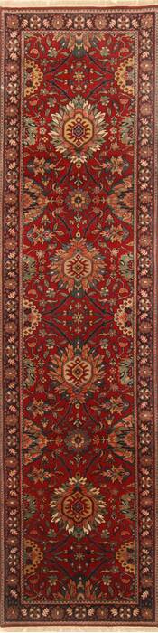 Kashmir Red Runner Hand Knotted 26 X 99  Area Rug 250-22920 Image 0