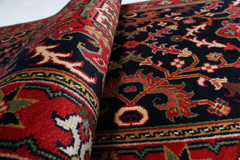 Heriz Blue Runner Hand Knotted 27 X 102  Area Rug 250-22921 Image 2