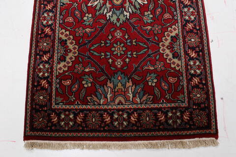 Semnan Red Runner Hand Knotted 25 X 910  Area Rug 250-22922 Image 5