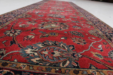 Kashmir Red Runner Hand Knotted 27 X 95  Area Rug 250-22944 Image 11