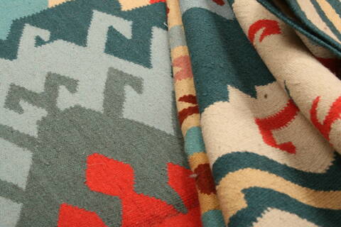 Kilim Blue Flat Woven 911 X 180  Area Rug 100-22952 Image 4