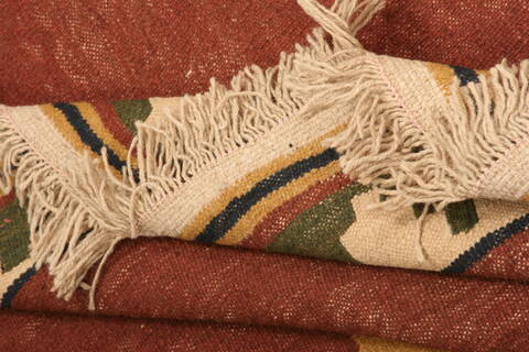Kilim Brown Flat Woven 69 X 99  Area Rug 100-22955 Image 4