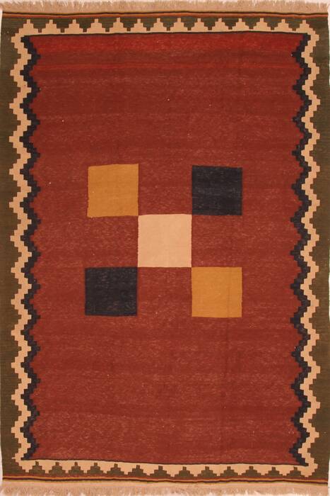 Kilim Brown Flat Woven 69 X 99  Area Rug 100-22955 Image 0