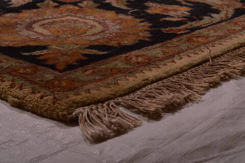 Jaipur Beige Hand Knotted 93 X 119  Area Rug 100-22960 Image 2