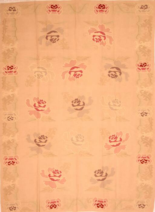 Aubusson Beige Flat Woven 82 X 112  Area Rug 100-22961 Image 0