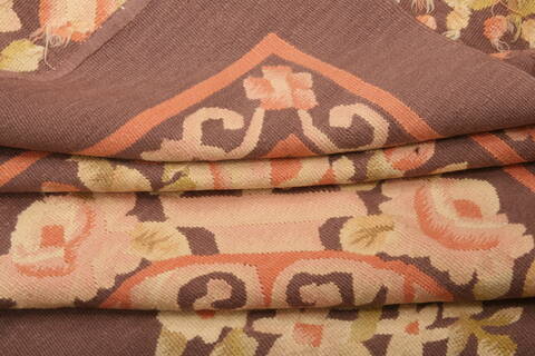 Aubusson Purple Square Flat Woven 911 X 107  Area Rug 100-22969 Image 5