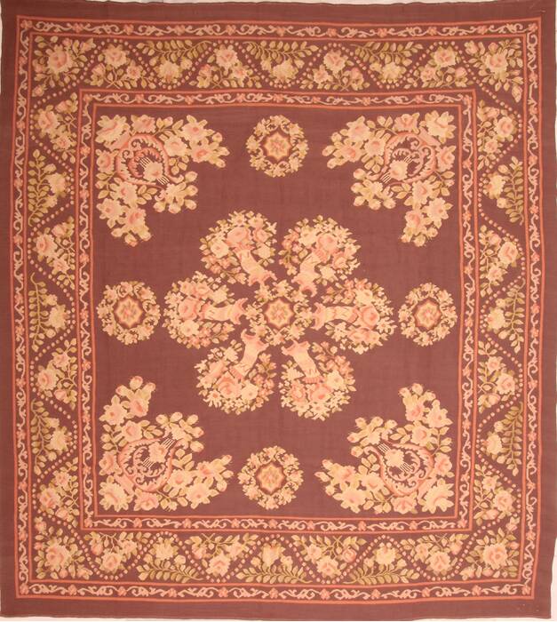 Aubusson Purple Square Flat Woven 911 X 107  Area Rug 100-22969 Image 0