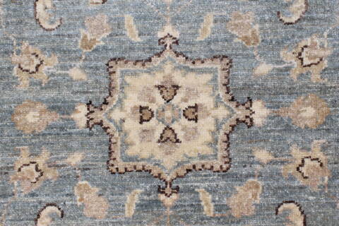 Pishavar Blue Runner Hand Knotted 29 X 910  Area Rug 250-22971 Image 4