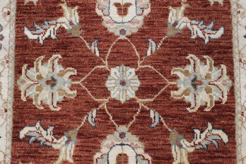 Ziegler Brown Runner Hand Knotted 26 X 102  Area Rug 250-22972 Image 4