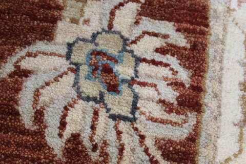 Ziegler Brown Runner Hand Knotted 26 X 102  Area Rug 250-22972 Image 8