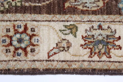 Ziegler Brown Runner Hand Knotted 25 X 104  Area Rug 250-22987 Image 2
