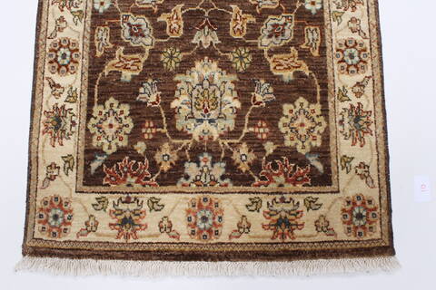 Ziegler Brown Runner Hand Knotted 25 X 104  Area Rug 250-22987 Image 4