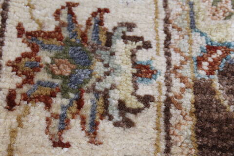 Ziegler Brown Runner Hand Knotted 25 X 104  Area Rug 250-22987 Image 6