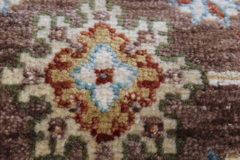 Ziegler Brown Runner Hand Knotted 25 X 104  Area Rug 250-22987 Image 7