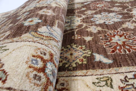 Ziegler Brown Runner Hand Knotted 25 X 104  Area Rug 250-22987 Image 9