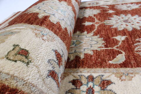 Zanjan Brown Runner Hand Knotted 27 X 911  Area Rug 250-22991 Image 9
