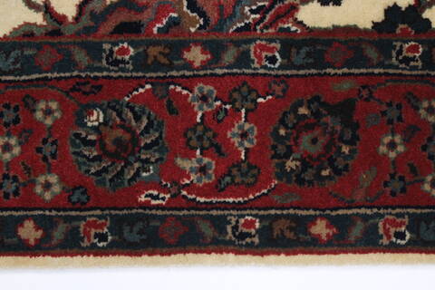 Semnan Beige Runner Hand Knotted 28 X 99  Area Rug 250-22999 Image 1