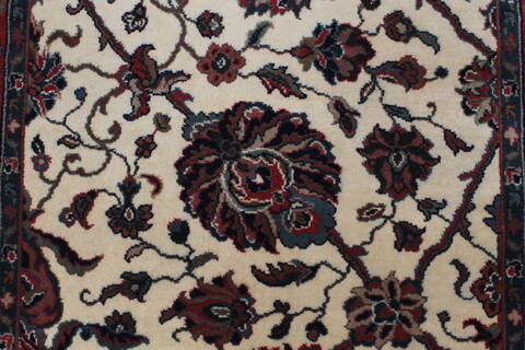 Semnan Beige Runner Hand Knotted 28 X 99  Area Rug 250-22999 Image 2