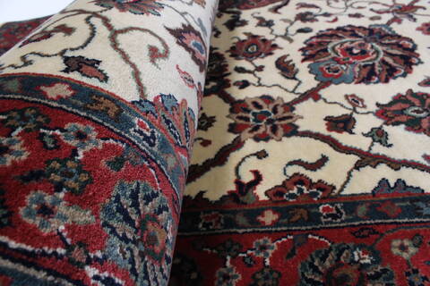 Semnan Beige Runner Hand Knotted 28 X 99  Area Rug 250-22999 Image 8
