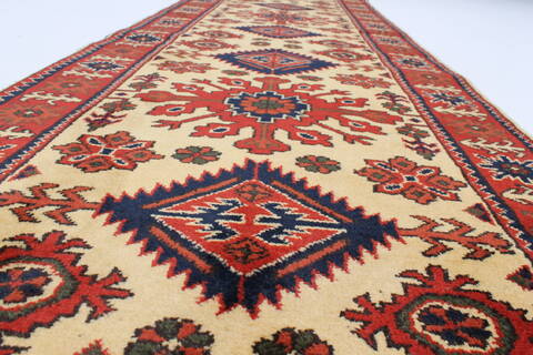Turkman Yellow Runner Hand Knotted 29 X 103  Area Rug 250-23000 Image 2