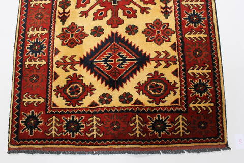 Turkman Yellow Runner Hand Knotted 29 X 103  Area Rug 250-23000 Image 6