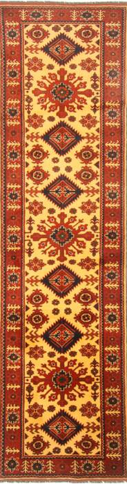 Turkman Yellow Runner Hand Knotted 29 X 103  Area Rug 250-23000 Image 0