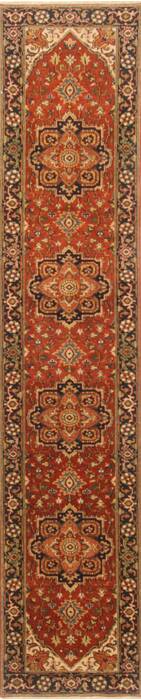 Serapi Brown Runner Hand Knotted 21 X 101  Area Rug 250-23003 Image 0
